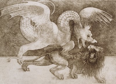 Fight Between a Dragon and a Lion by Leonardo da Vinci